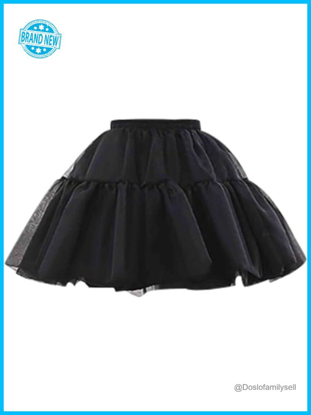 Women's Tulle Crinoline Petticoat Short Length Adjustable Waist Underskirt